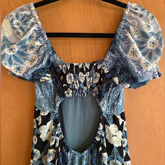 Free People Blue and Black Patterned Dress - Picture 4 of 5